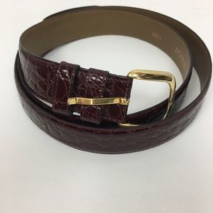 Status genuine leather burgundy belt made in Italy